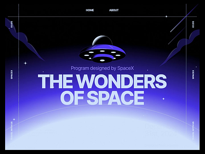 The wonders of space adobe illustrator aliens figma illustration prototype space spacex ui web design