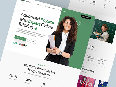 Dr.Angela Doe - Shopify Website Design for Education advanced physics design ecommerce education homepage illustration interface landing page online tutoring product product design product landing page product website shopify shopify landing page shopify website single product store store web design website