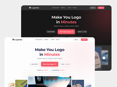 Landing Page Revamp - LogoMakr landing page logo maker minimalist simple uiux website design