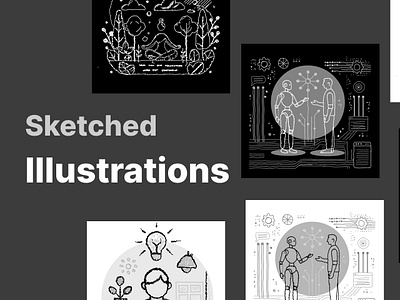 Sketched Illustrations with Figma freehand illustrations one line sketches