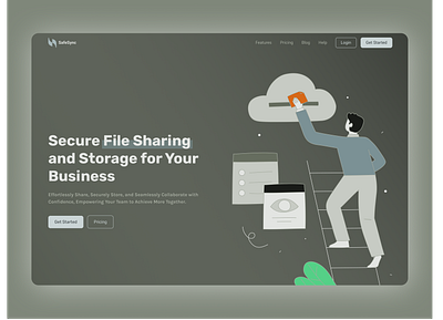 File Sharing and Storage app Dark Mode Web Design cloud daily daily ui dark mode design file file sharing framer grey hero hero section landing page product design responsive design transfer ui ui ux ux web design website