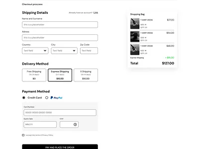 Checkout Page checkout checkout page interface ui ui design uxui uxui design web design website