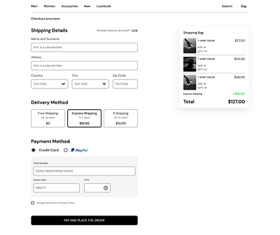 Checkout Page checkout checkout page interface ui ui design uxui uxui design web design website