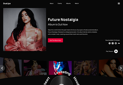 Music Hero Section landing page ui ui design ux ux ui design web design website