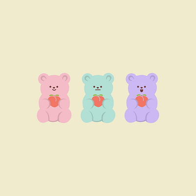 Peach Bear adobe bear cute illustration peach vector