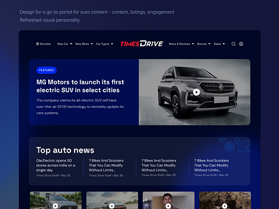 Revving up India’s AutoHub: A Fresh Look with Integrated Content automotive blog blogdesig blogs blue bluui designforblog designforblogs designfordashboards indiandesigners uiforcars uxui