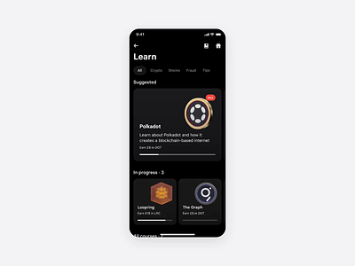 Revolut Learn 2.0 animation clean course crypto digitaldesign interaction design learn lesson minimal mobile principle product design quiz revolut ui ux