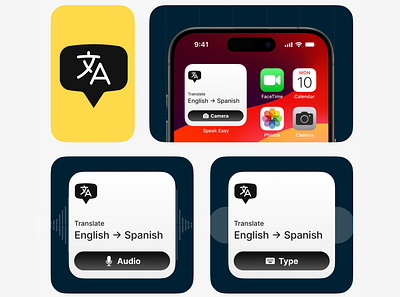 Speak Easy (translation app) iOS Widget Concept app concept education ios widget product design translation app ui utility ux widget