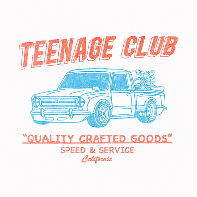 TEENAGE CLUB badge badge design branding design graphic design hand drawing illustration logo motorcycle custom motorcycle design t shirt design ui vintage logo