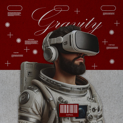 Exploring the Future Through a Retro Lens: Gravity Defied. banner branding design graphic design old photoshop post poster retro vibe vintage