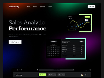 Sales Analytic For Benderang - Website branding business chart customer customize dark design employe header homepage landingpage mobile modrn supitar ui ui trends user interface ux webdesign website