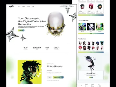 NFT Landing Page UI/UX Design crypto landing page nft nft marketplace nft page nft website website