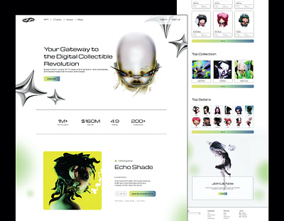 NFT Landing Page UI/UX Design crypto landing page nft nft marketplace nft page nft website website