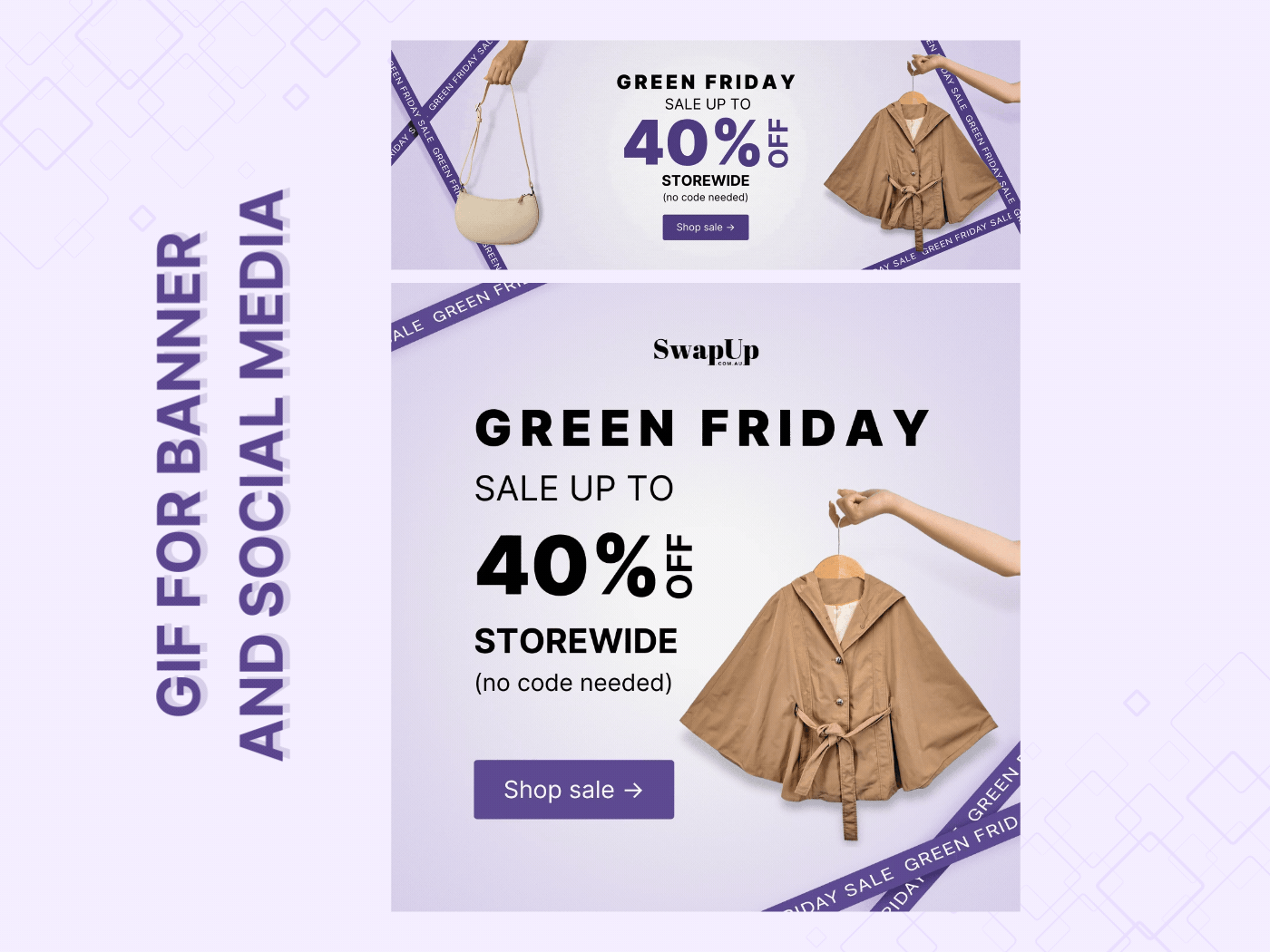 Banner Black Friday sale Fashion | green friday ad animated animation banner banner ad black friday branding email email banner fashion gif green friday sale