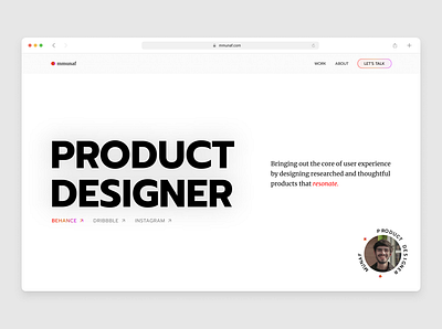 Personal Portfolio Website - Hero Section branding design figma hero mmunaf personal personal website portfolio portfolio website product design product designer ui website