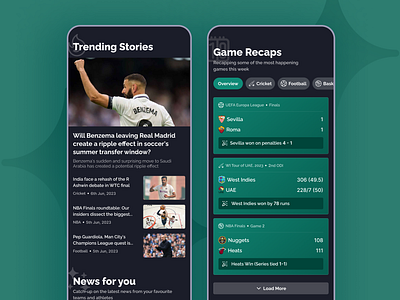 Sports Now: Redefining Sports News and Engagement (2/4) cricket designforsports football players sportscards sportsui uidesign uxdesign uxui