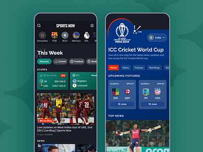 Sports Now: Redefining Sports News and Engagement (1/4) cricket football indiansports playercards sportscards sportsdesign uiforsports uxforsports uxui