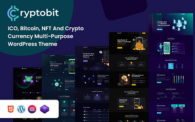 Cryptobit - Financial Technology & Crypto Currency WordPress The branding graphic design logo motion graphics ui