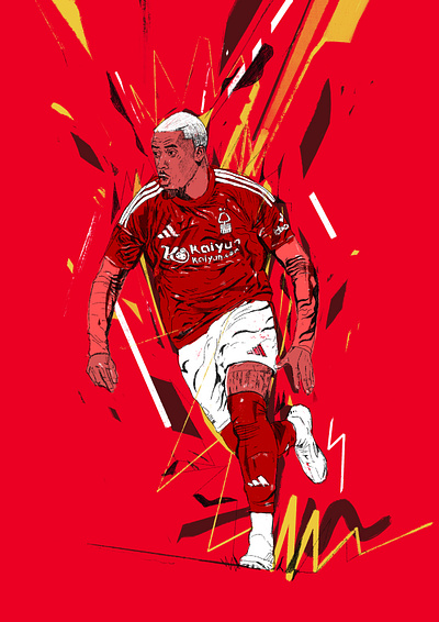 Nottingham Forest - Cover illustration 01. character cover illustration football football club football illustrated football illustration football programme illustrated cover illustration illustrator nottingham forest people portrait portrait illustration procreate soccer soccer illustrated