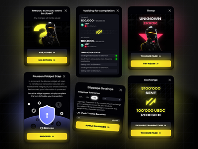 Modals Pop Up Crypto UI Cards ai art app app ui black ui branding cards ui contrast crypto crypto ui finance glow ui illustration invest ui midjourney mobile ui modal popup ui usdt