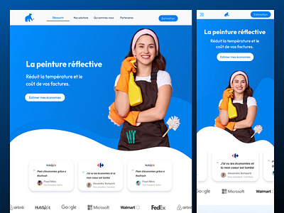 Roof Paint Service Website UI/UX Design for my French Client branding design landing page landing page design painting product design roof paint u ui ui ux design user interface website design