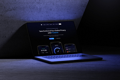 Protecto - VPN Landing Page connection cyberpunk dark mode encryption futuristic ip address landing page nerwork privacy proxy security user experience user interface vpn