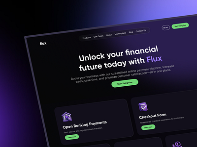 Landing Page Design for Fintech app app design clean and minimal ui clean design cleanui design fintech landing page lead generation mvp payment ui web design