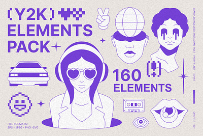 Y2K Illustrations and Elements Set y2k design