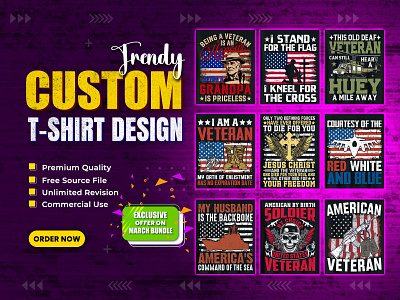 Veteran T-Shirt Design Bundle. bulk t shit design custom t shirt graphics design t shirt design trendy t shirt typography t shirt design veteran tshirtdesign vintages t shirt