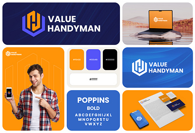 VALUE HANDYMAN brand identity branding kit business logo logo logo design minimalist logo unique logo