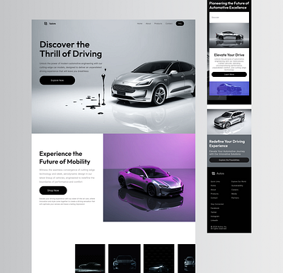 Autos | Landing Page for Car Sales car landing page luxurios sale sales ui uiux