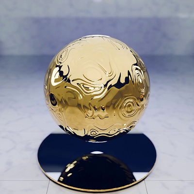 Golden ball render 3d animation