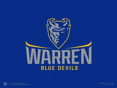 Warren Blue Devils | Secondary athletics badge design blue devils bold brand identity branding clean custom type devil illustration logo logo design logo system mascot design mascot logo modern school branding sports sports logo visual identity