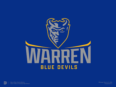 Warren Blue Devils | Secondary athletics badge design blue devils bold brand identity branding clean custom type devil illustration logo logo design logo system mascot design mascot logo modern school branding sports sports logo visual identity