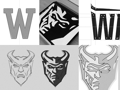 Warren Blue Devils | Process athletics blue devils bold branding branding process clean concepts conceptualization custom type devil dynamic illustration logo logo design logo process logo sketching process process sketches sketches vector