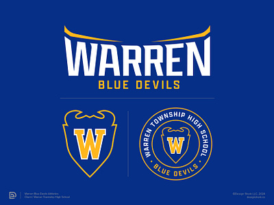 Warren Blue Devils | Primary althletics badge design blue devils bold brand identity branding clean custom type devil logo logo design logo system modern school athletics school branding school logo sports branding sports logo visual identity