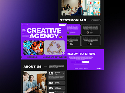 Creative Agency Website Design 3d animation motion graphics ui