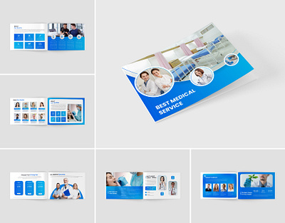 Medical hospital landscape brochure design doctor brochure print