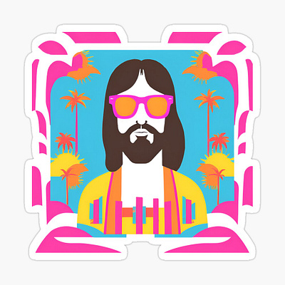 Retro Jesus Is My Homeboy - Pop Art Sunglasses canva design graphic design illustration