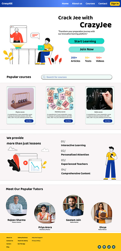 E-learning website ~ CrazyJee app design appdesign design ui ux web design