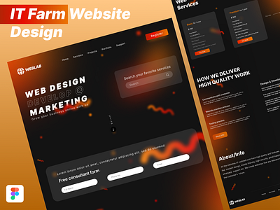 IT Farm Company Website Landing Page Design 3d adobe xd app design branding business design figma graphic design illustration landing page design logo motion graphics photoshop ui ux ux design website design website mockup website templete website ui