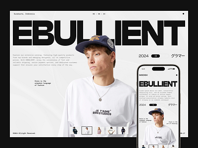 EBBULIENT - Ecommerce Website design ecommerce ecommerce landing page ecommerce website fashion glamor homepage landing page marketplace responsive store streetwear style tshirt ui wear web web design website website design