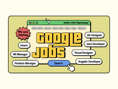 Neubrutalism Google Jobs design 2024 design trends google google jobs job search new brutalism search engine ui ui design what is neubrutalism