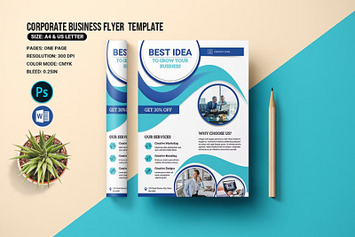 Business Flyer advertising agency business business flyer clean clean flyer company company flyer corporate corporate flyer creative editable minimal business flyer minimal flyer ms word photoshop template printable profile project promotional