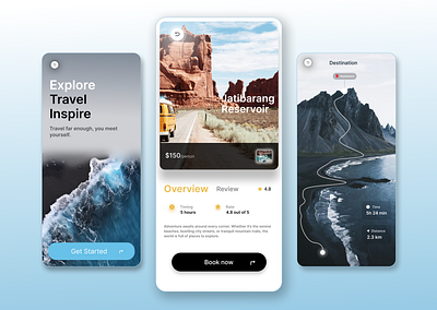 Explore Travel branding logo mobile design ui