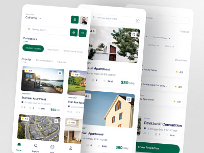 Mobile app UI - Property App app interface property ui ux