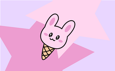 Ice Cream Bunny bunny cute ice cream illustration vector