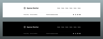 Footer UI black component ent footer ui white