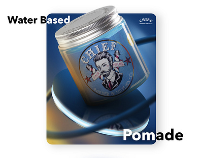 Chief Pomade Blue Water Based 3d animation barbershop branding digital campaign digital imaging graphic design motion graphics photography pomade product ui