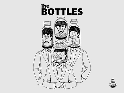 Rock N' Roll with The Bottles! art beatles bottles branding design drawing epherous graphic design illustration lineart linework logo nature shop threadless typography ui unique ux vector